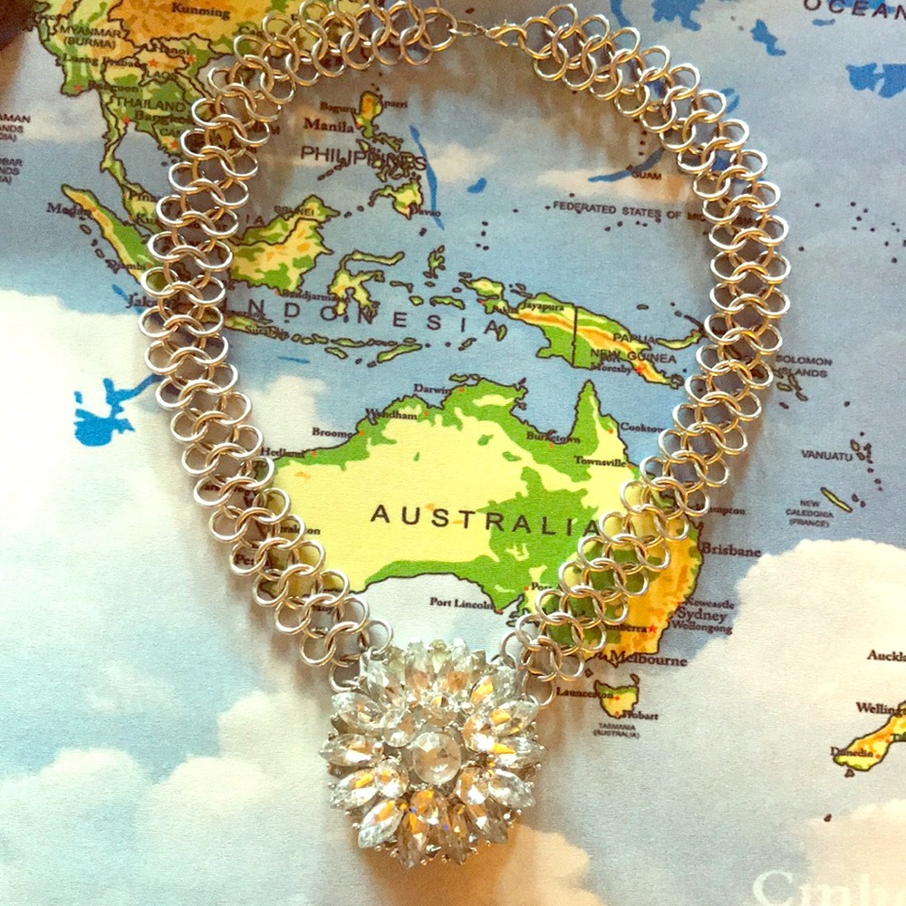 Silver flower necklace